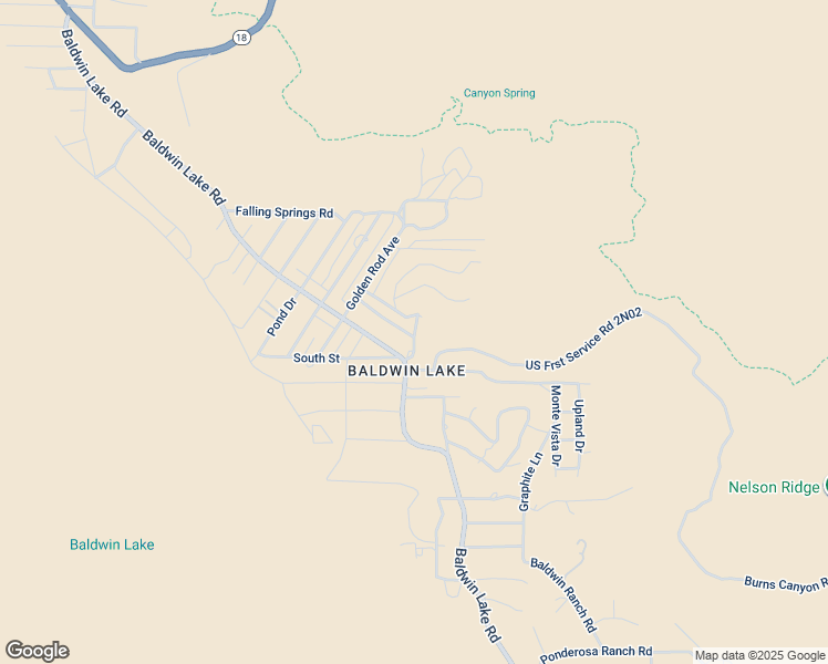 map of restaurants, bars, coffee shops, grocery stores, and more near Rocky Point Drive in Big Bear