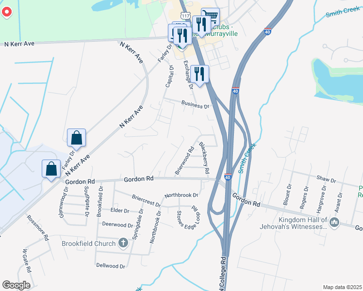 map of restaurants, bars, coffee shops, grocery stores, and more near 1912 Simonton Drive in Wilmington