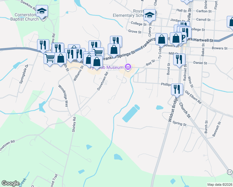 map of restaurants, bars, coffee shops, grocery stores, and more near 235 Turner Street in Royston