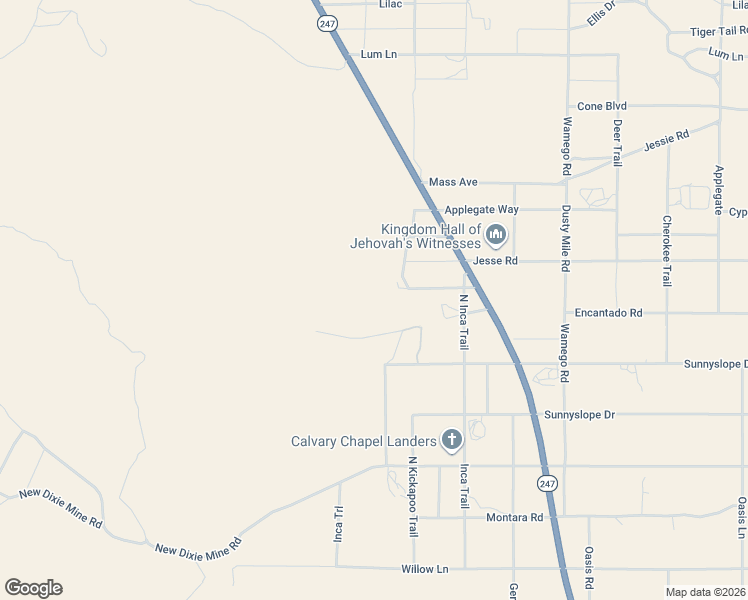 map of restaurants, bars, coffee shops, grocery stores, and more near 1760 North Jemez Trail in Yucca Valley