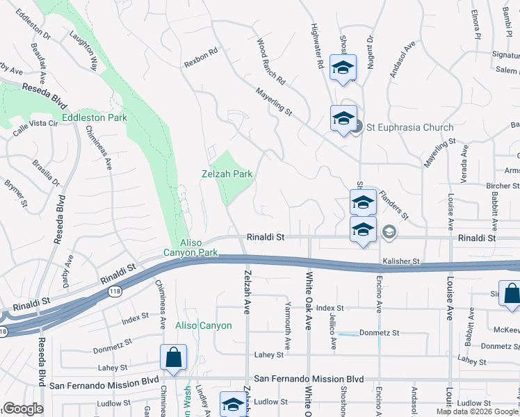 map of restaurants, bars, coffee shops, grocery stores, and more near 11544 Vimy Road in Los Angeles