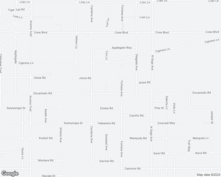 map of restaurants, bars, coffee shops, grocery stores, and more near 56632 Encantado Road in Landers