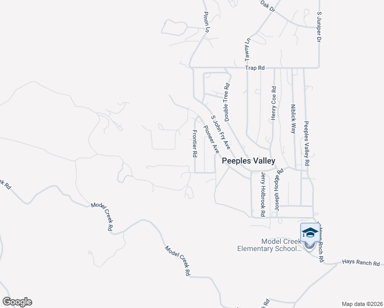 map of restaurants, bars, coffee shops, grocery stores, and more near 18414 Frontier Road in Peeples Valley