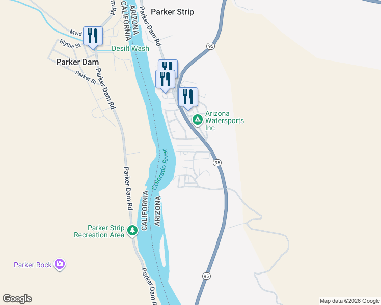 map of restaurants, bars, coffee shops, grocery stores, and more near 36910 Sunset Lane in Parker