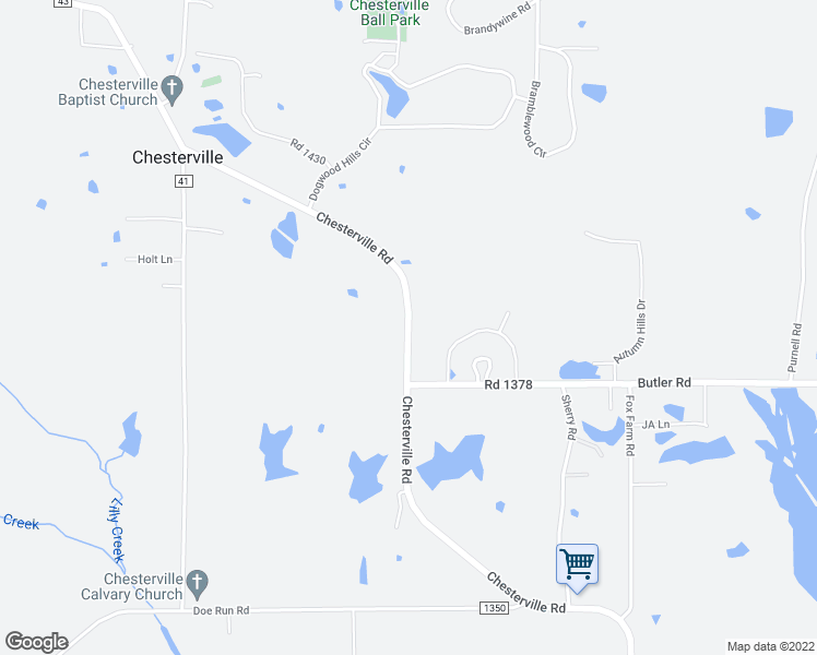 map of restaurants, bars, coffee shops, grocery stores, and more near 5546 Chesterville Road in Tupelo