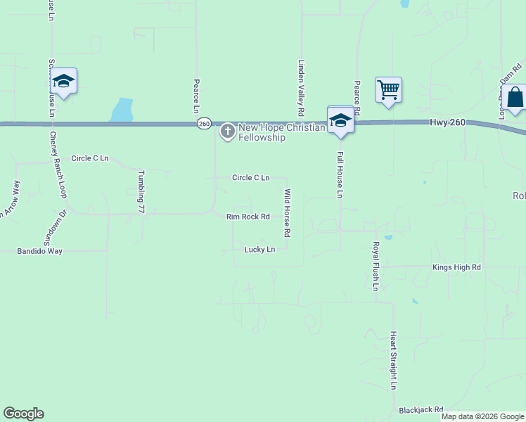 map of restaurants, bars, coffee shops, grocery stores, and more near 937 Rim Rock Circle in Show Low