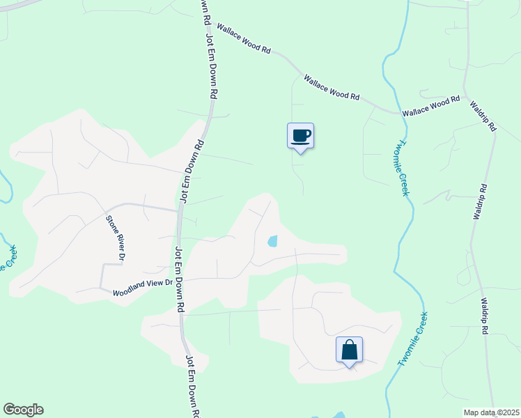 map of restaurants, bars, coffee shops, grocery stores, and more near 8710 Meadow Glen Court in Gainesville