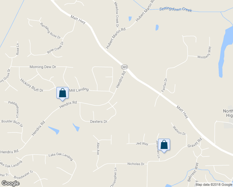 map of restaurants, bars, coffee shops, grocery stores, and more near 6170 Hendrix Road in Cumming