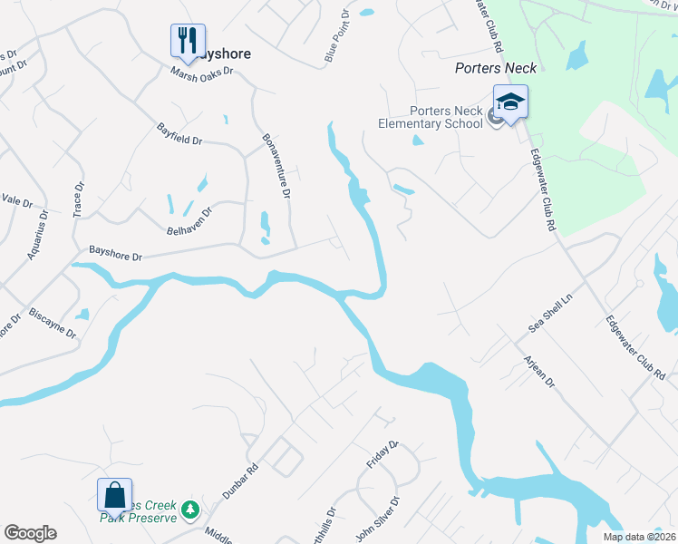 map of restaurants, bars, coffee shops, grocery stores, and more near 916 Bayshore Drive in Wilmington