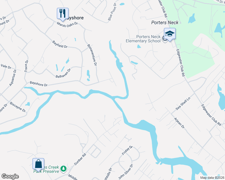 map of restaurants, bars, coffee shops, grocery stores, and more near 916 Bayshore Drive in Wilmington