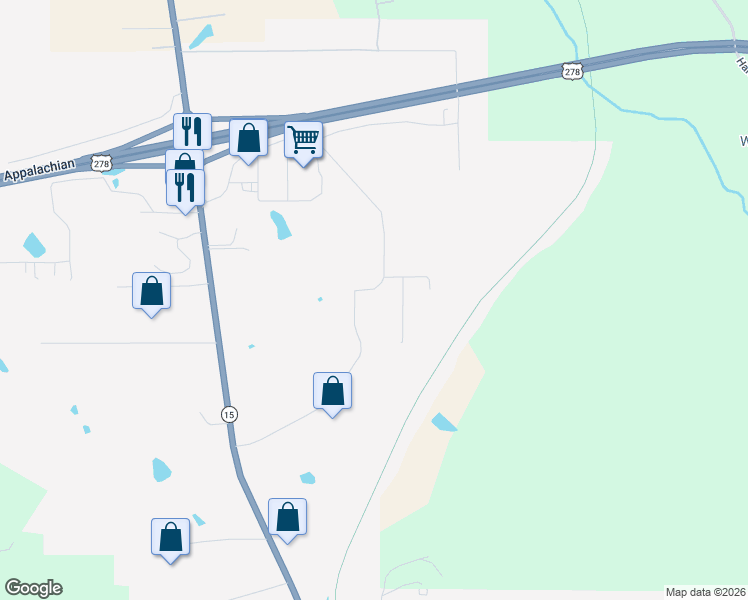 map of restaurants, bars, coffee shops, grocery stores, and more near 370 Henry Southern Drive in Pontotoc