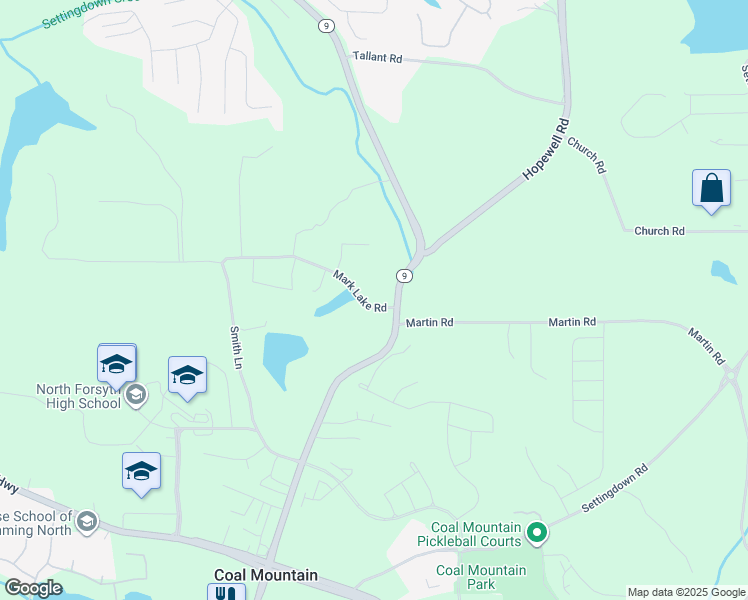 map of restaurants, bars, coffee shops, grocery stores, and more near 3930 Mark Lake Road in Cumming