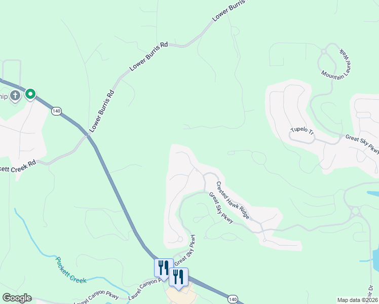 map of restaurants, bars, coffee shops, grocery stores, and more near 118 Twilight Overlook in Canton