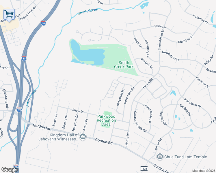 map of restaurants, bars, coffee shops, grocery stores, and more near 4849 Tupelo Drive in Wilmington