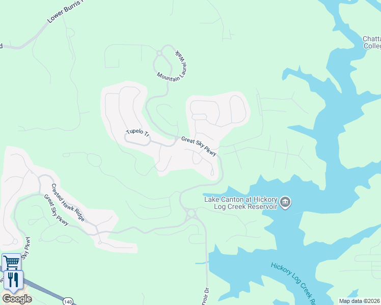 map of restaurants, bars, coffee shops, grocery stores, and more near 202 Towering Peaks in Canton
