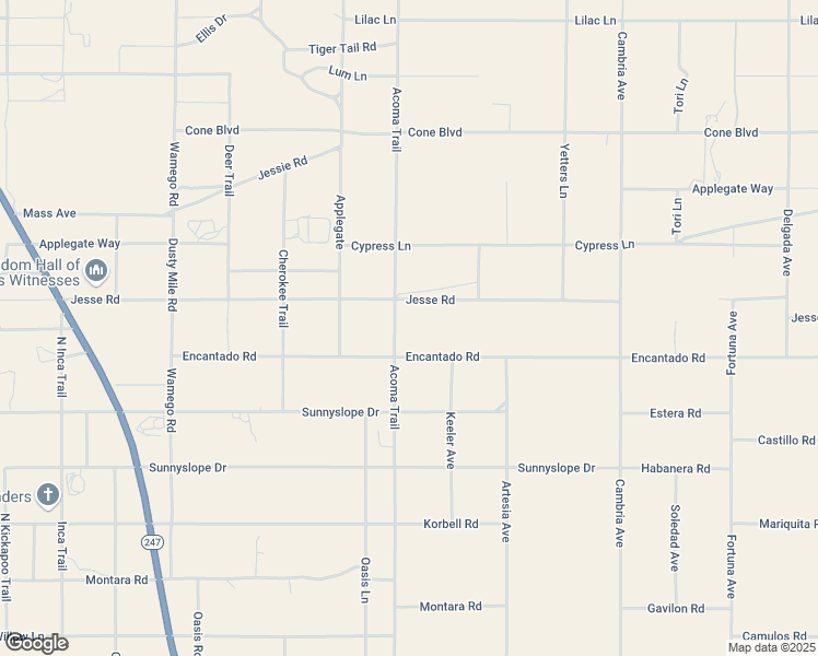 map of restaurants, bars, coffee shops, grocery stores, and more near 56133 Jesse Road in Landers