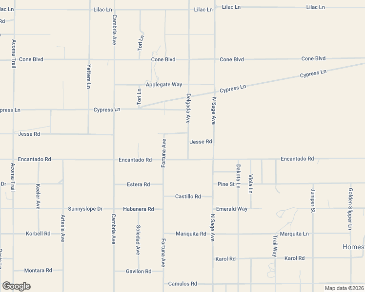 map of restaurants, bars, coffee shops, grocery stores, and more near 56722 Encantado Road in Landers