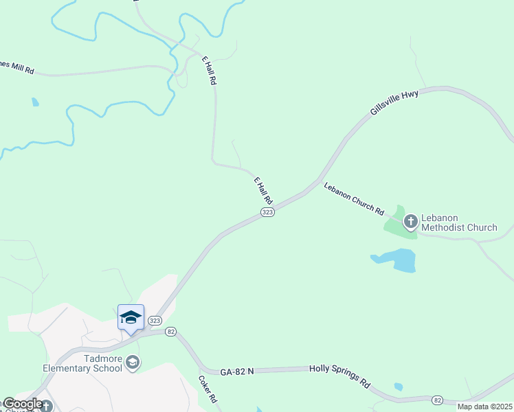map of restaurants, bars, coffee shops, grocery stores, and more near 4764 East Hall Road in Gainesville