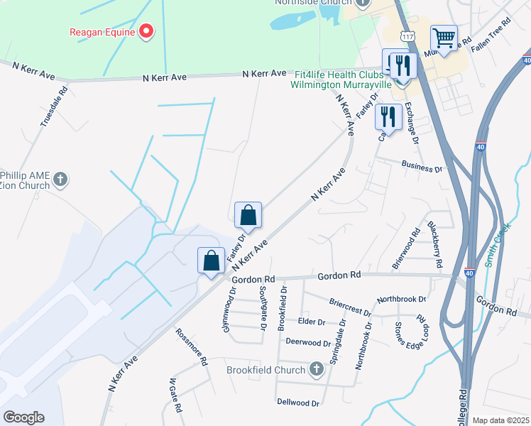 map of restaurants, bars, coffee shops, grocery stores, and more near 1902 Farley Drive in Wilmington