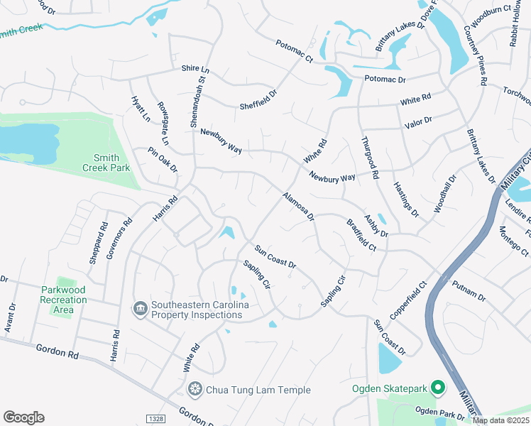 map of restaurants, bars, coffee shops, grocery stores, and more near 2417 White Road in Wilmington