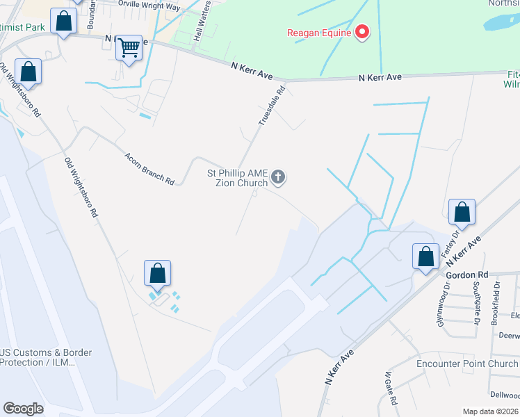 map of restaurants, bars, coffee shops, grocery stores, and more near 2914 Acorn Branch Road in Wilmington