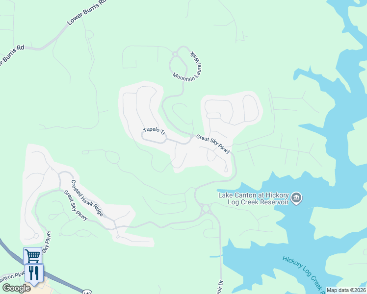 map of restaurants, bars, coffee shops, grocery stores, and more near 103 Pine Sandy Bank in Canton