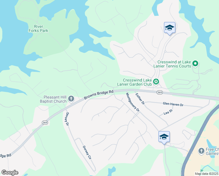 map of restaurants, bars, coffee shops, grocery stores, and more near 3445 Great Oak Drive Southwest in Gainesville