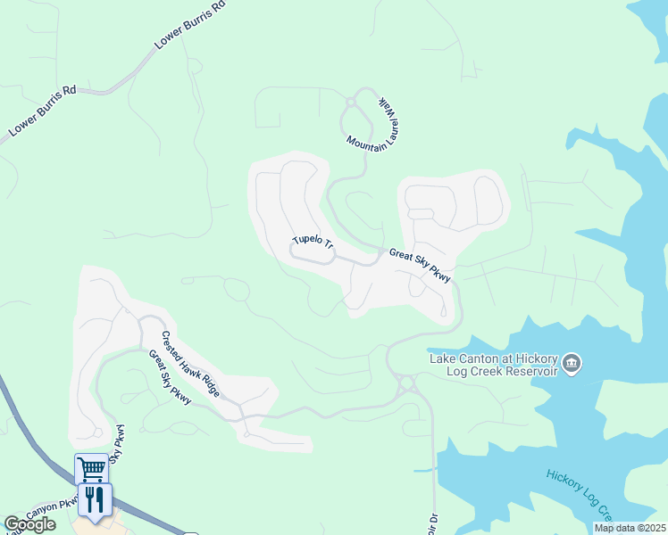 map of restaurants, bars, coffee shops, grocery stores, and more near 330 Tupelo Tr in Canton
