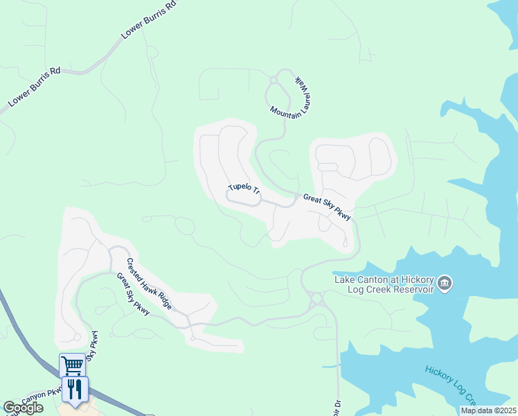 map of restaurants, bars, coffee shops, grocery stores, and more near 330 Tupelo Tr in Canton