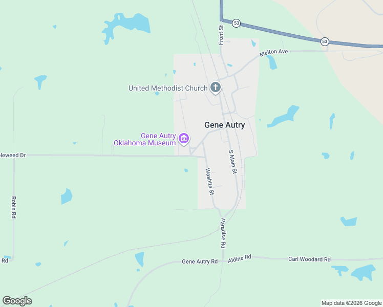 map of restaurants, bars, coffee shops, grocery stores, and more near King Avenue in Gene Autry