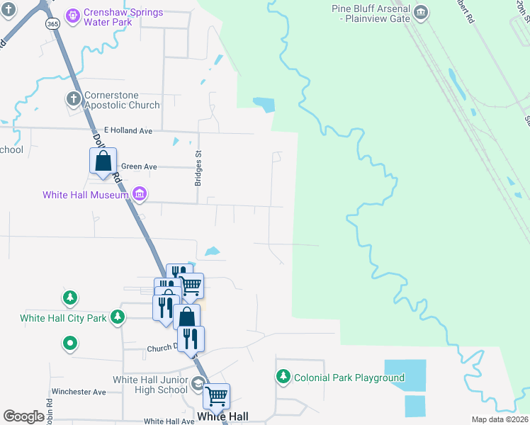 map of restaurants, bars, coffee shops, grocery stores, and more near 707 Ross Lane in White Hall