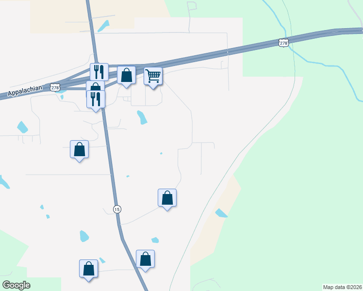 map of restaurants, bars, coffee shops, grocery stores, and more near 370 Henry Southern Drive in Pontotoc