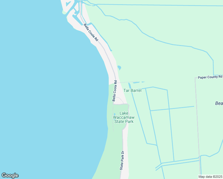 map of restaurants, bars, coffee shops, grocery stores, and more near 2484 Bella Coola Road in Lake Waccamaw
