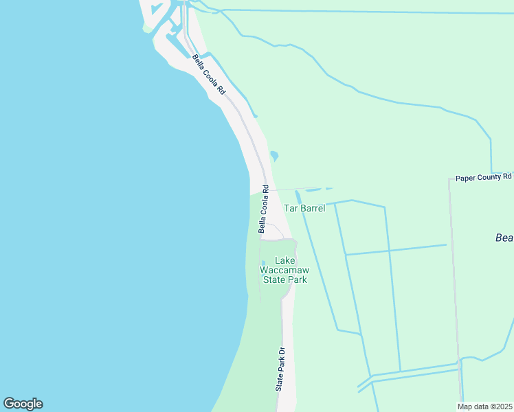 map of restaurants, bars, coffee shops, grocery stores, and more near 2484 Bella Coola Road in Lake Waccamaw
