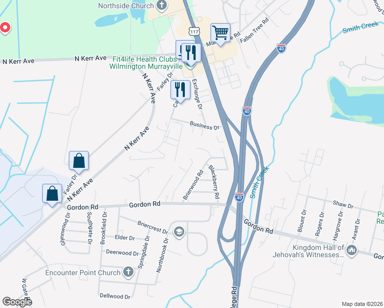 map of restaurants, bars, coffee shops, grocery stores, and more near 2022 Capital Drive in Wilmington
