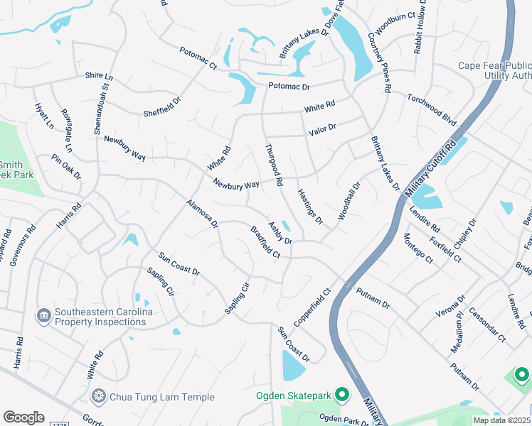map of restaurants, bars, coffee shops, grocery stores, and more near 2601 Larne Court in Wilmington