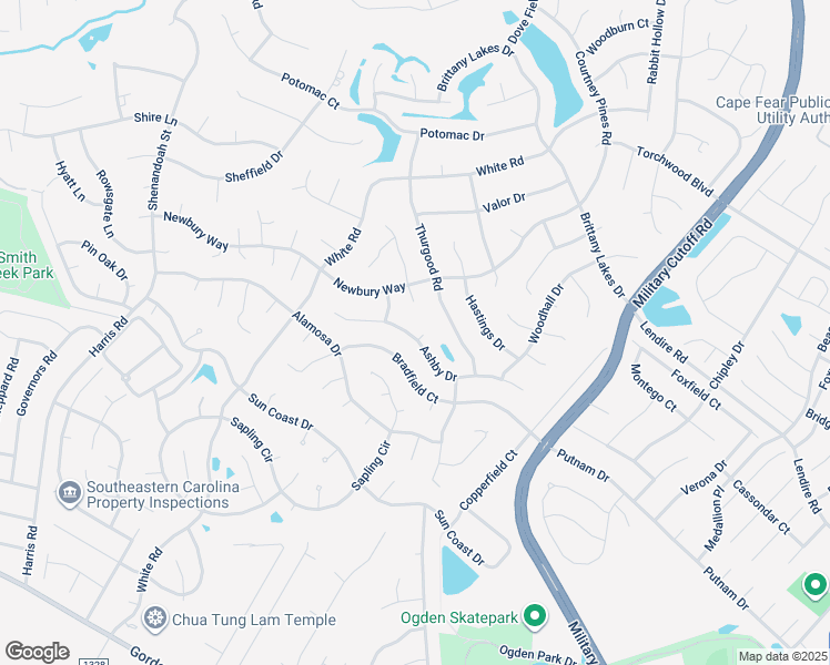 map of restaurants, bars, coffee shops, grocery stores, and more near 2601 Larne Court in Wilmington