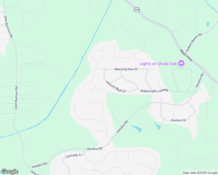map of restaurants, bars, coffee shops, grocery stores, and more near 7325 Hickory Bluff Drive in Cumming