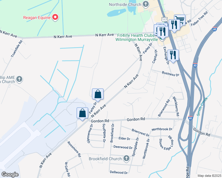 map of restaurants, bars, coffee shops, grocery stores, and more near 1914 Farley Drive in Wilmington