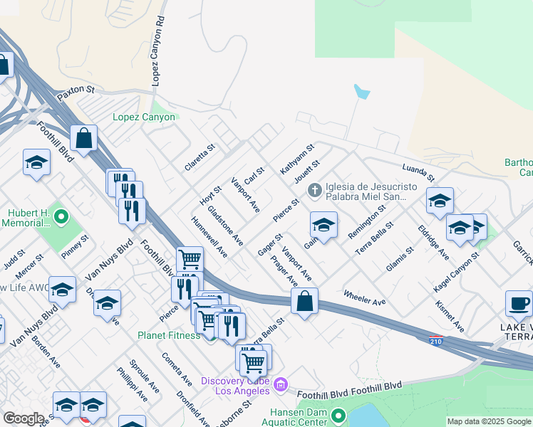 map of restaurants, bars, coffee shops, grocery stores, and more near 11972 Jouett Street in Los Angeles