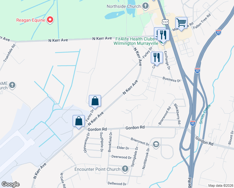 map of restaurants, bars, coffee shops, grocery stores, and more near 1934 Farley Drive in Wilmington