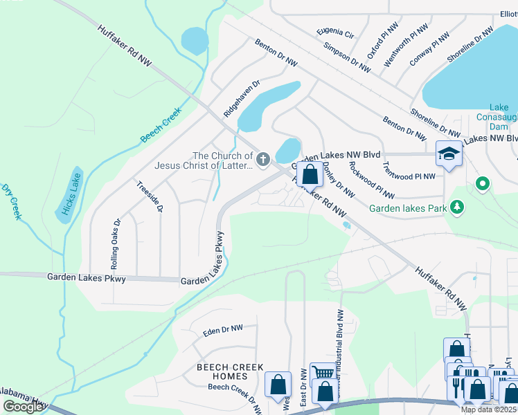map of restaurants, bars, coffee shops, grocery stores, and more near 37 Conifer Ring in Rome