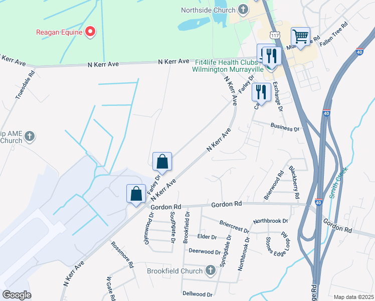 map of restaurants, bars, coffee shops, grocery stores, and more near 1918 Farley Drive in Wilmington