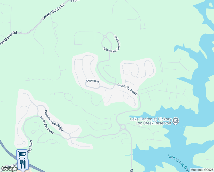 map of restaurants, bars, coffee shops, grocery stores, and more near 104 Pine Sandy Bank in Canton