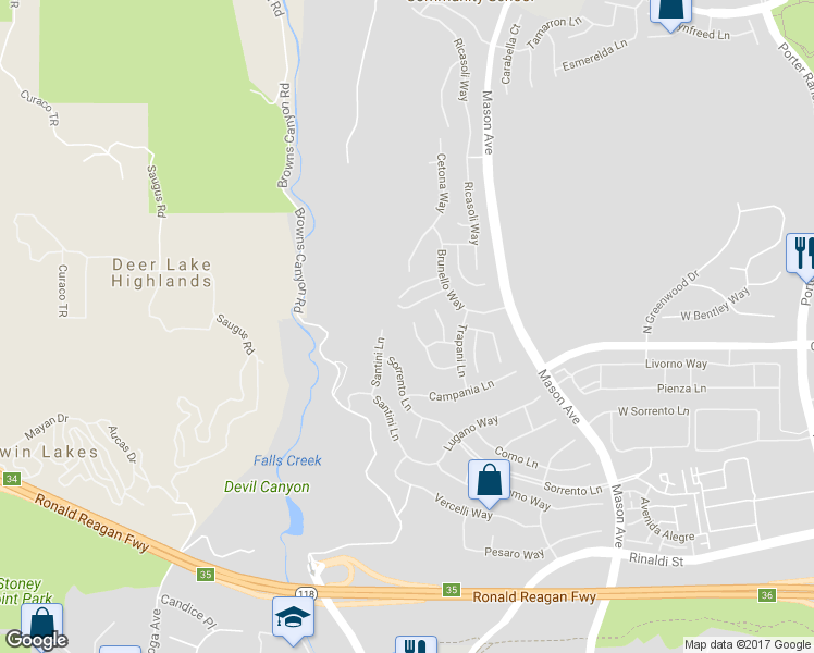 map of restaurants, bars, coffee shops, grocery stores, and more near 20860 Sardinia Way in Los Angeles