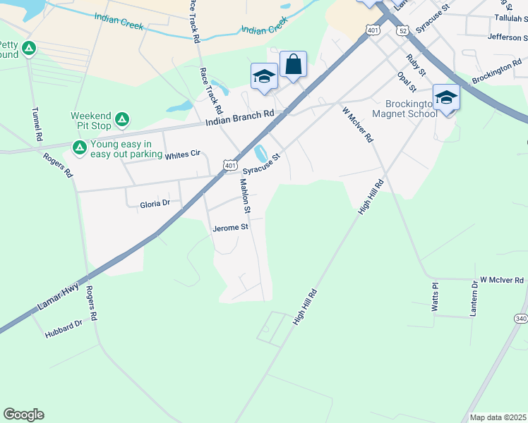 map of restaurants, bars, coffee shops, grocery stores, and more near 619 Mahlon Street in Darlington