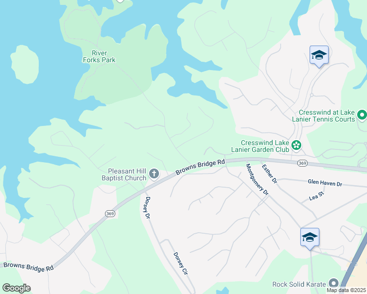 map of restaurants, bars, coffee shops, grocery stores, and more near 3446 Keith Bridge Road in Gainesville