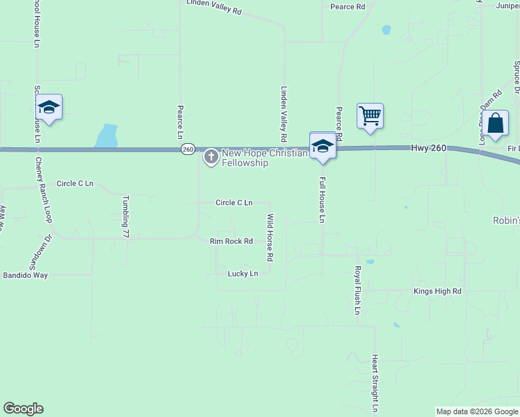 map of restaurants, bars, coffee shops, grocery stores, and more near 959 Wild Horse Road in Show Low