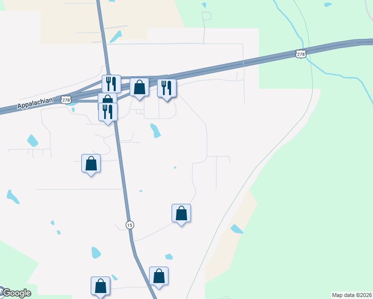 map of restaurants, bars, coffee shops, grocery stores, and more near in Pontotoc