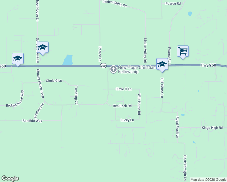 map of restaurants, bars, coffee shops, grocery stores, and more near 6831 Circle C Lane in Show Low